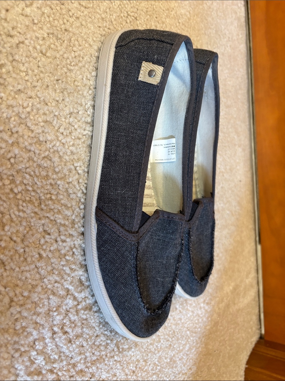 Time and Tru Dark Gray Slip-On Memory Foam Flats